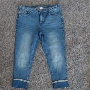 Vintage Studded Stretch Cropped Jeans 14 90s Y2k Festival